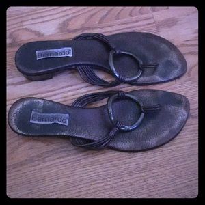 leather Bernardo sandals with metal heel